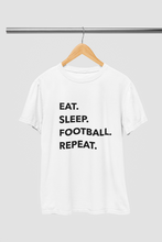 Load image into Gallery viewer, Eat Sleep Football Repeat T-shirt
